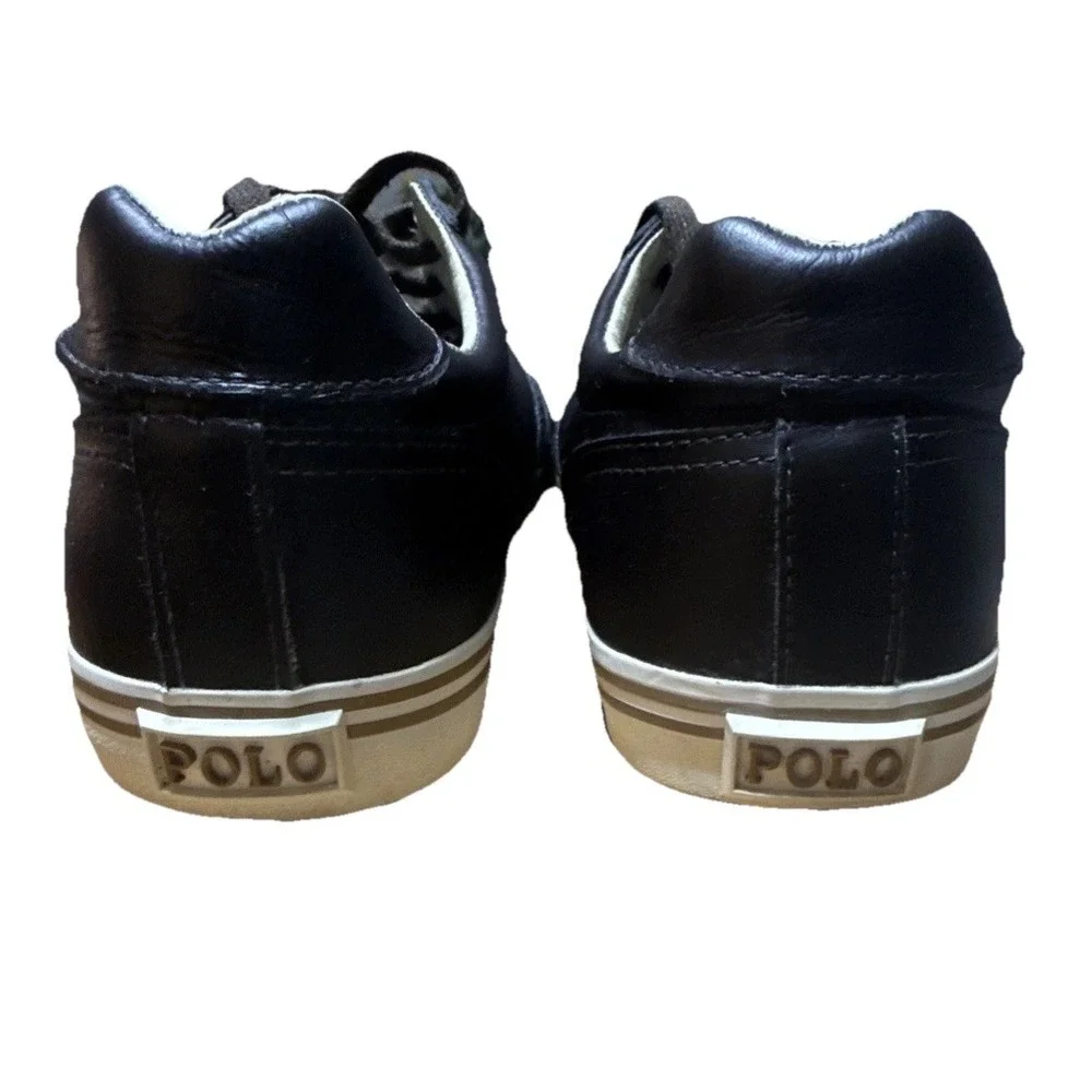 Polo‎ Ralph Lauren Hanford Brown Leather Casual Sneakers Mens Sz 15D Super Clean